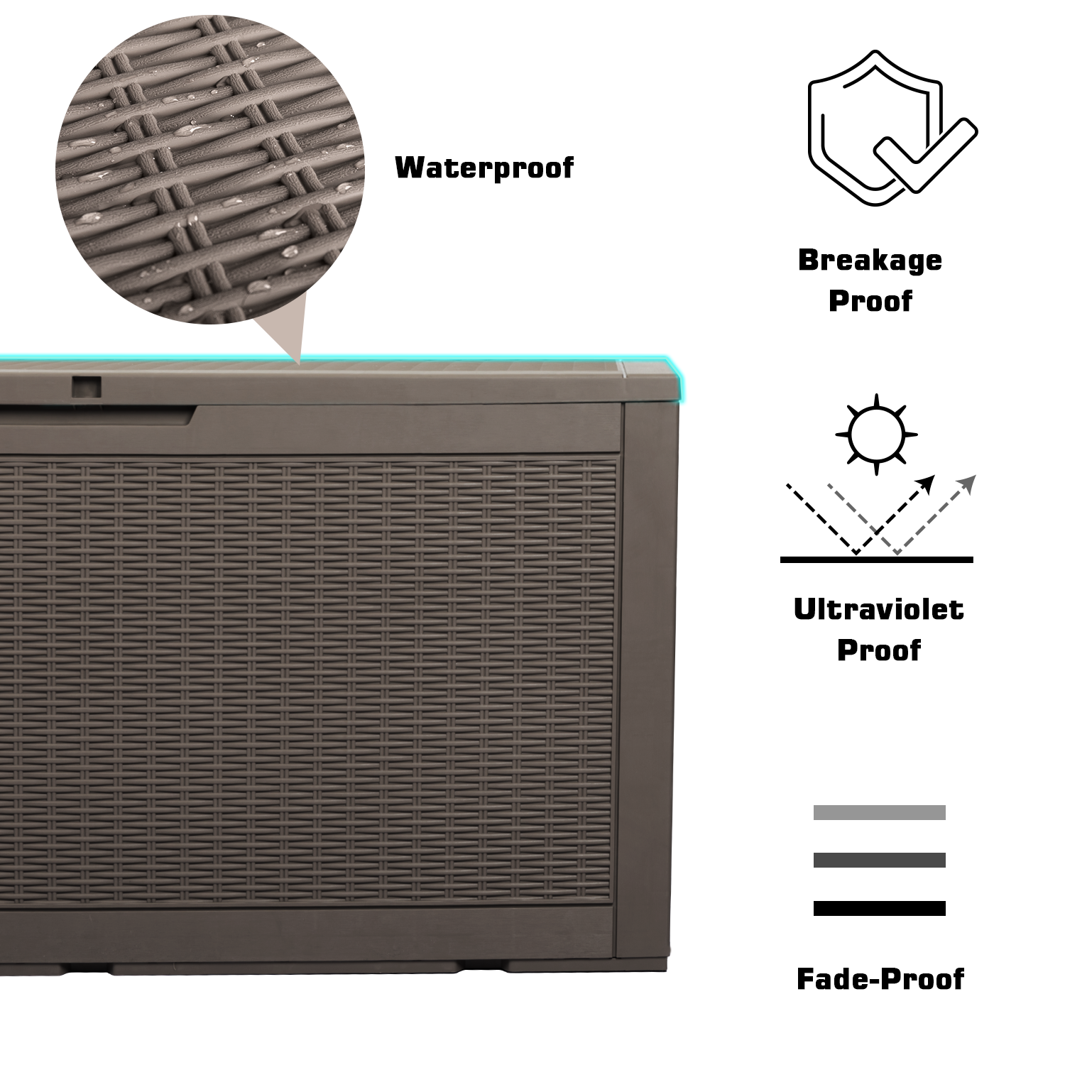 Devoko 100 Gallon Deck Box, Waterproof Outdoor Storage Box