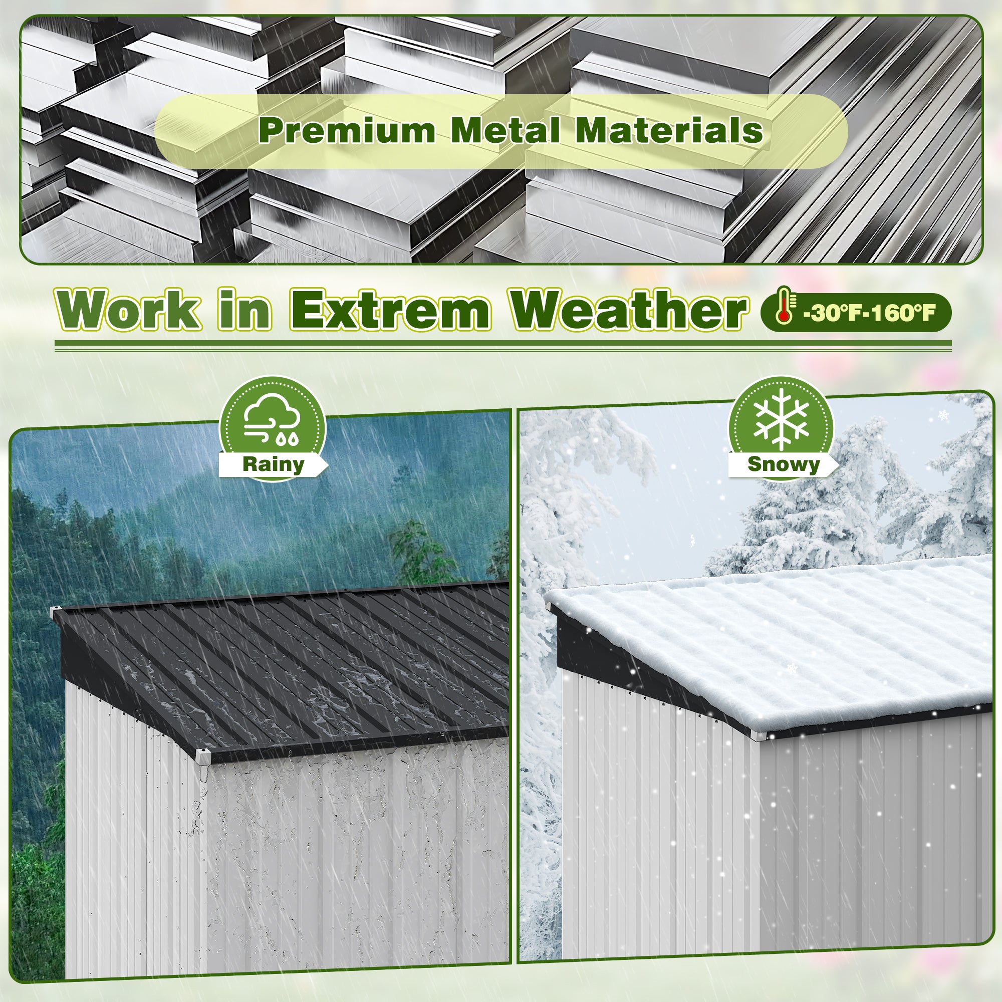 Devoko 8'x6' Patio Metal Storage Shed with Lockable Door,Outdoor Steel Tool Storage Shed for Backyard and Garden