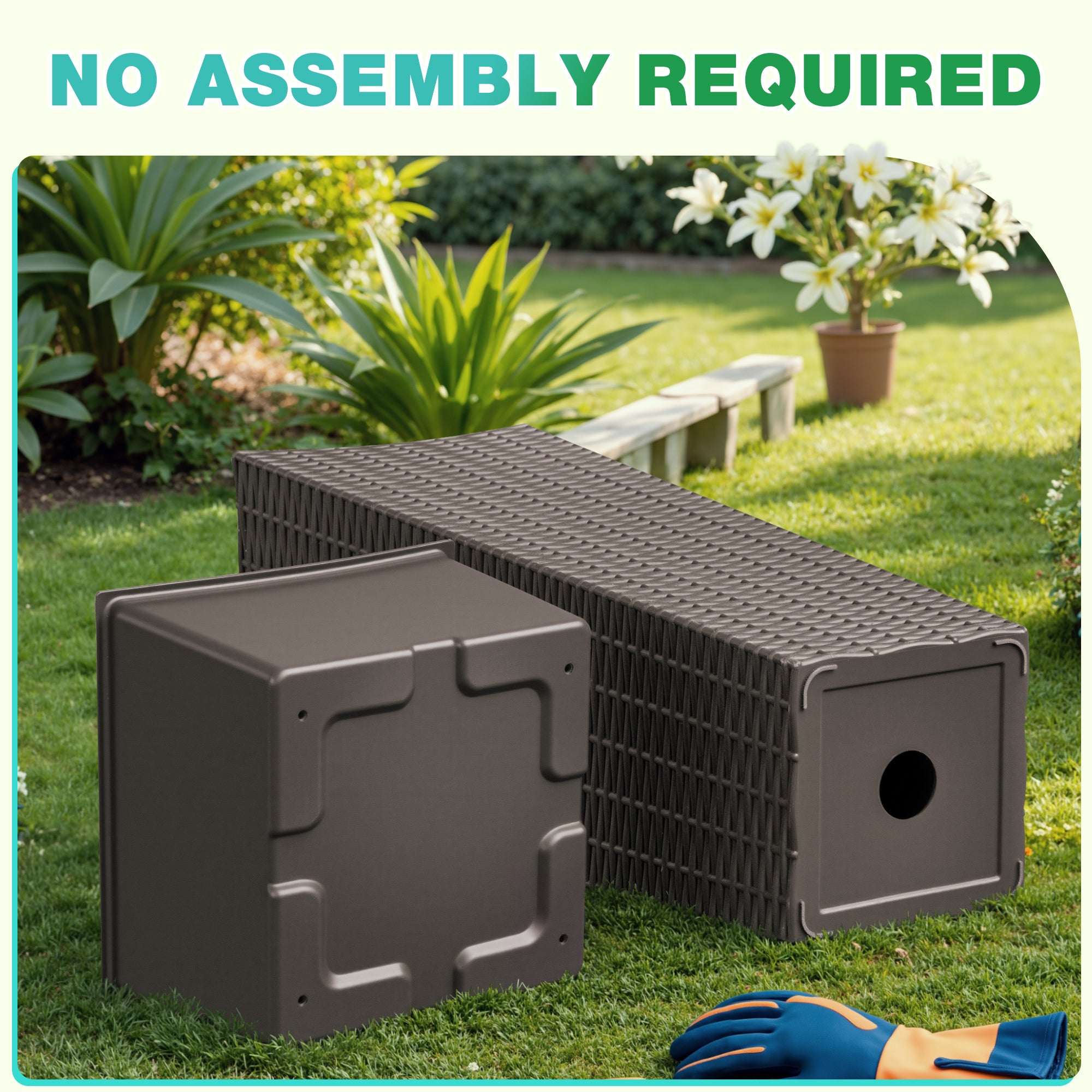 Devoko 24" Tall Planters for Outdoor Plants Set of 2, Woven-Textured Outdoor Plant Pots for Patio, Front Porch
