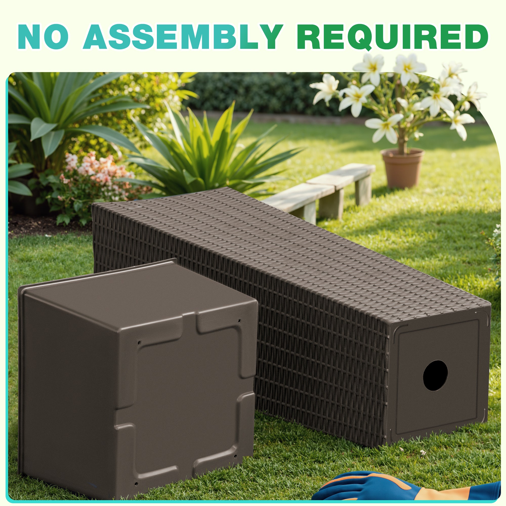 Devoko 24" Tall Planters for Outdoor Plants Set of 2, Woven-Textured Outdoor Plant Pots for Patio, Front Porch
