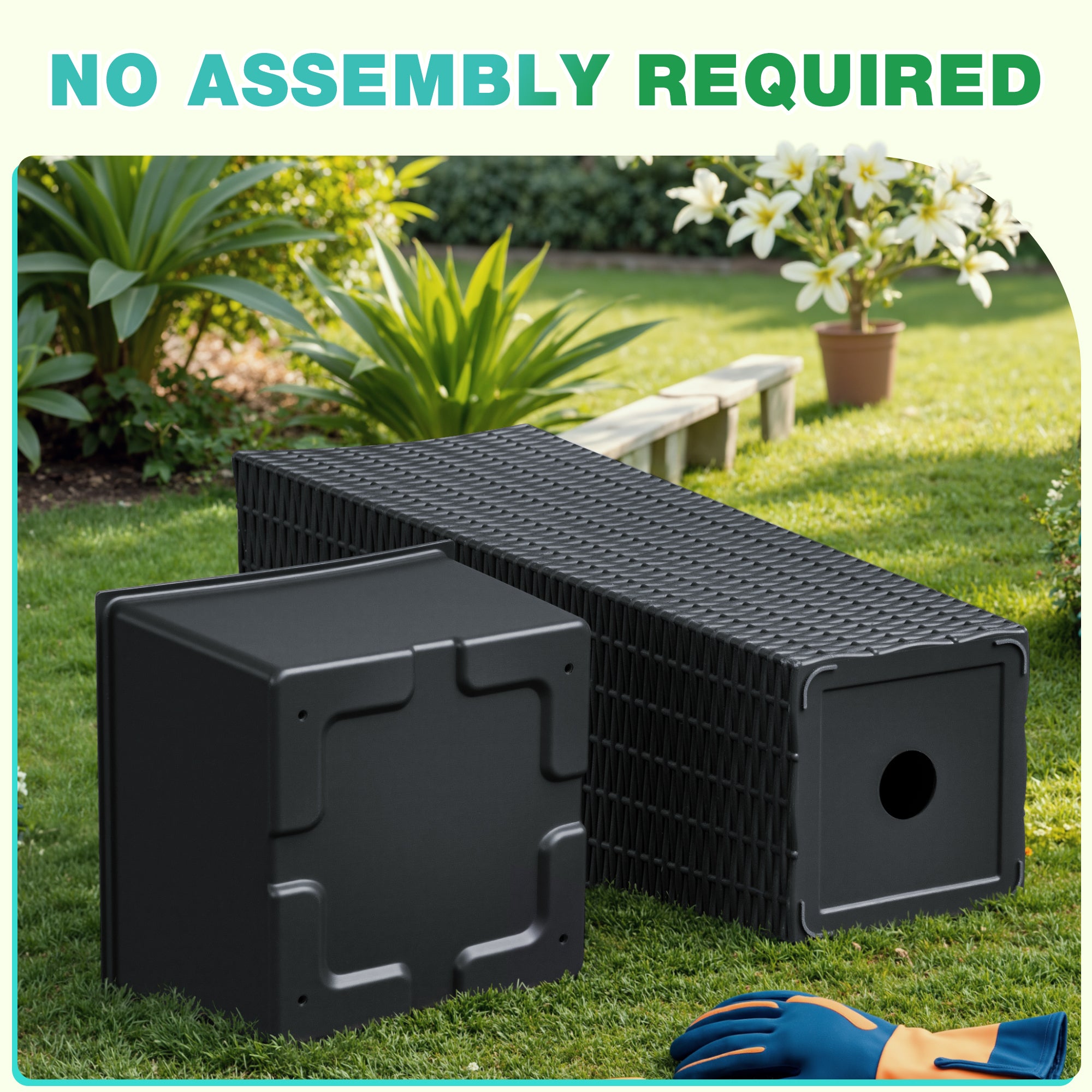 Devoko 24" Tall Planters for Outdoor Plants Set of 2, Woven-Textured Outdoor Plant Pots for Patio, Front Porch