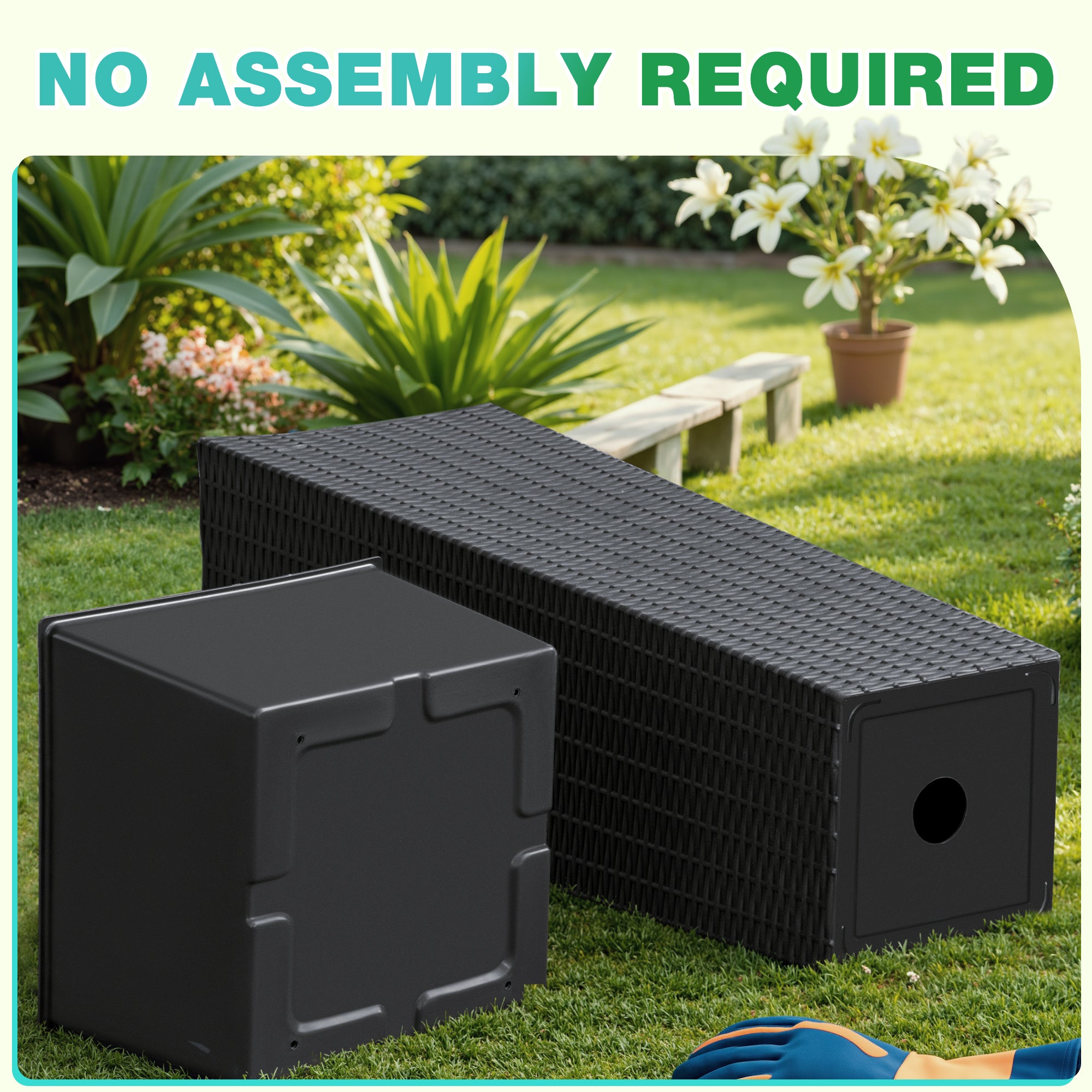 Devoko 24" Tall Planters for Outdoor Plants Set of 2, Woven-Textured Outdoor Plant Pots for Patio, Front Porch