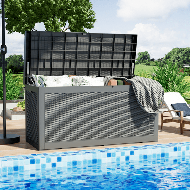 Devoko 100 Gallon Outdoor Storage Deck Box with Seat Cushion