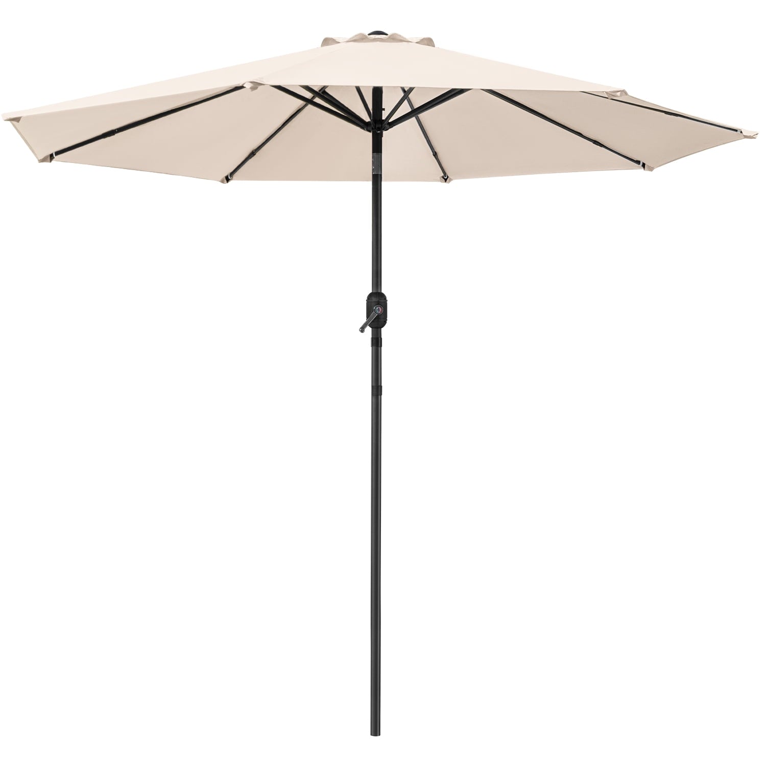 Devoko 10ft Patio Market Umbrella Outdoor Shade with Push Tilt and Crank Lift 8 Ribs