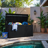 Devoko 120 Gallon Outdoor Patio Box Deck Plastic Resin Storage Box Backyard