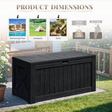 Devoko 120 Gallon Outdoor Patio Box Deck Plastic Resin Storage Box Backyard