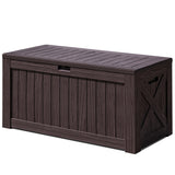 Devoko 120 Gallon Outdoor Patio Box Deck Plastic Resin Storage Box Backyard