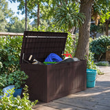 Devoko 120 Gallon Outdoor Patio Box Deck Plastic Resin Storage Box Backyard