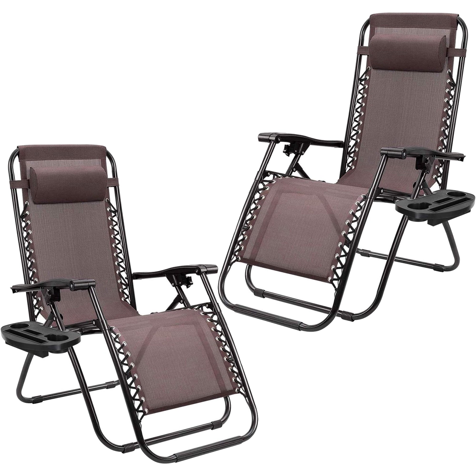 Devoko 2 PCS Zero Gravity Chair Outdoor Lounge Patio Chair Camp Reclining Lounge Chairs