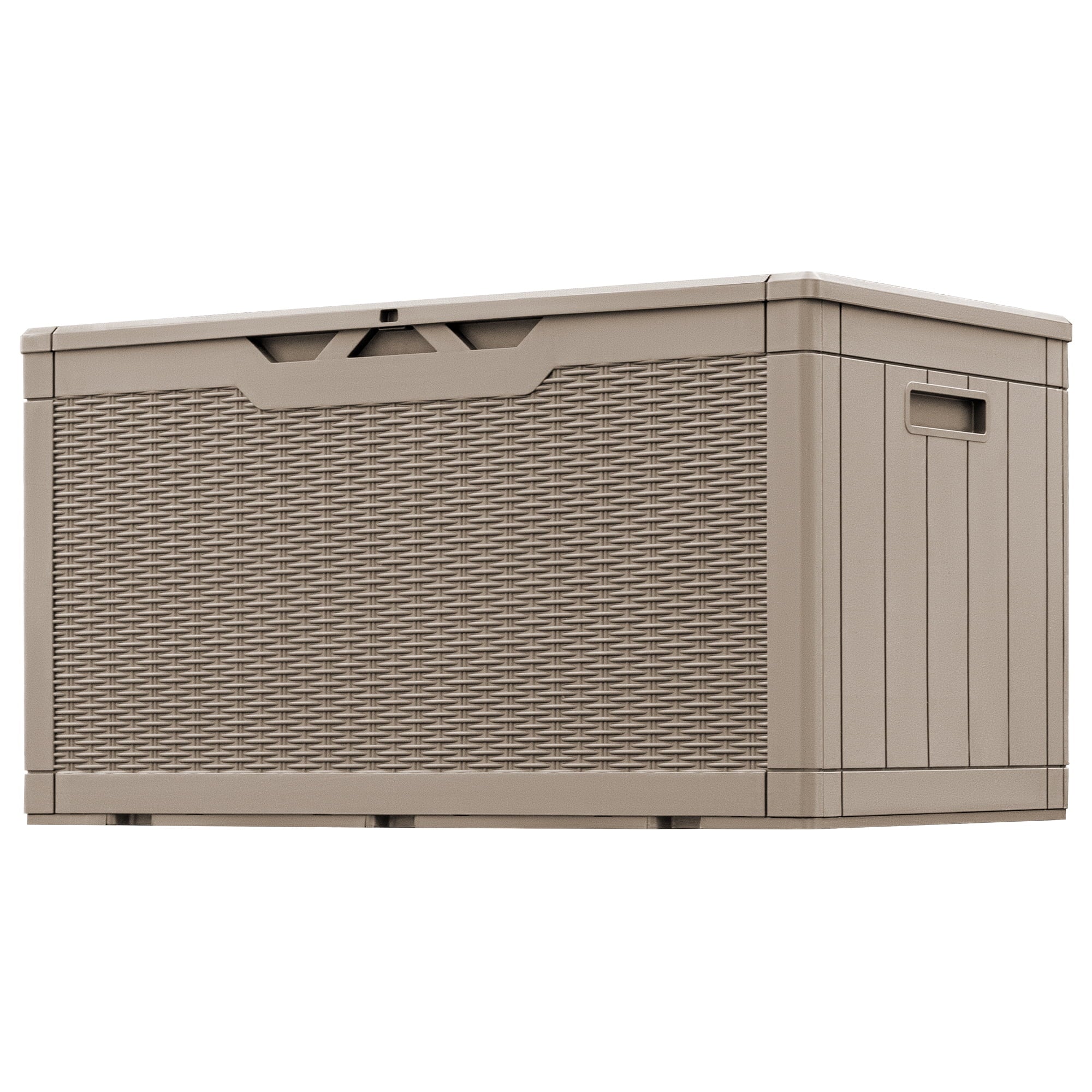 Devoko 100 Gallon Resin Deck Box Outdoor Waterproof Storage Box with Air Rod Outdoor Lockable Storage Bench