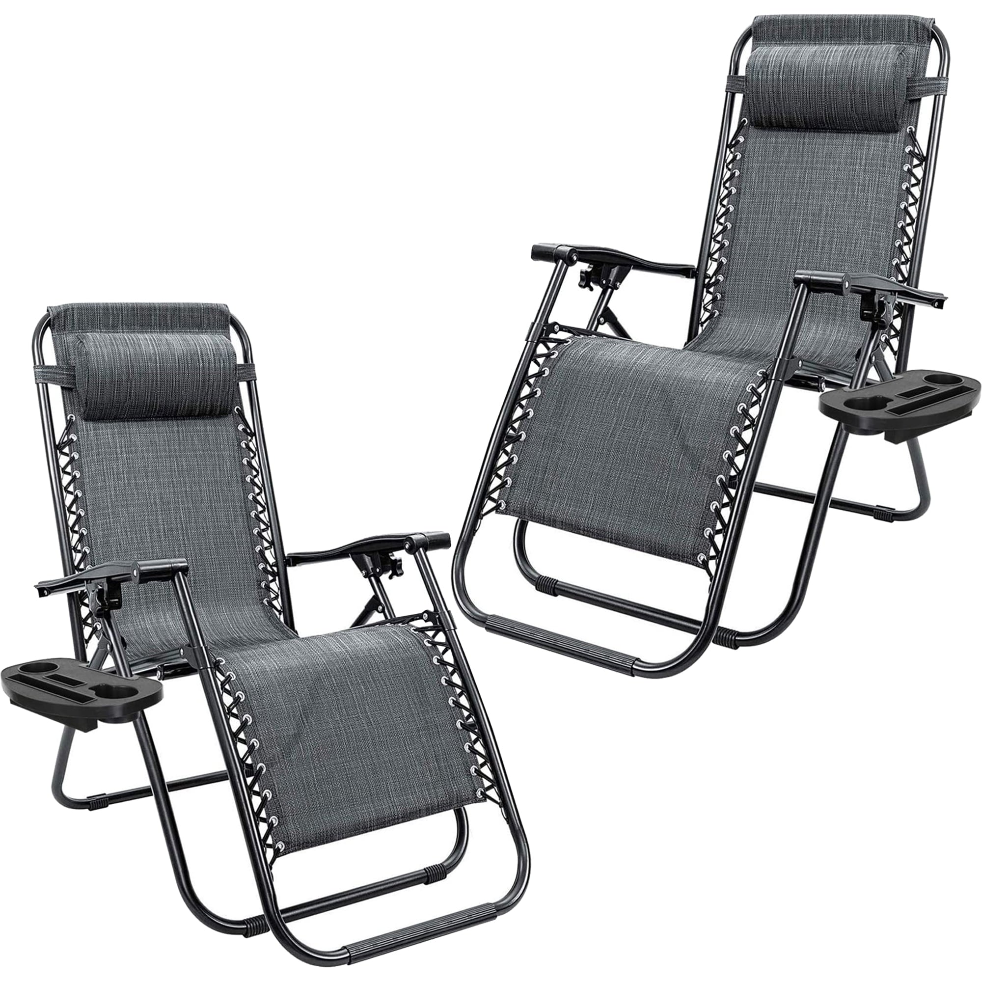 Devoko 2 PCS Zero Gravity Chair Outdoor Lounge Patio Chair Camp Reclining Lounge Chairs