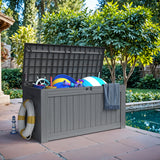 Devoko 120 Gallon Outdoor Patio Box Deck Plastic Resin Storage Box Backyard