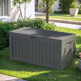 Devoko 120 Gallon Outdoor Patio Box Deck Plastic Resin Storage Box Backyard
