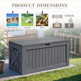 Devoko 120 Gallon Outdoor Patio Box Deck Plastic Resin Storage Box Backyard