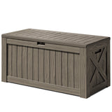 Devoko 120 Gallon Outdoor Patio Box Deck Plastic Resin Storage Box Backyard