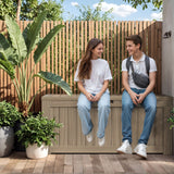 Devoko 120 Gallon Outdoor Patio Box Deck Plastic Resin Storage Box Backyard
