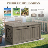 Devoko 120 Gallon Outdoor Patio Box Deck Plastic Resin Storage Box Backyard