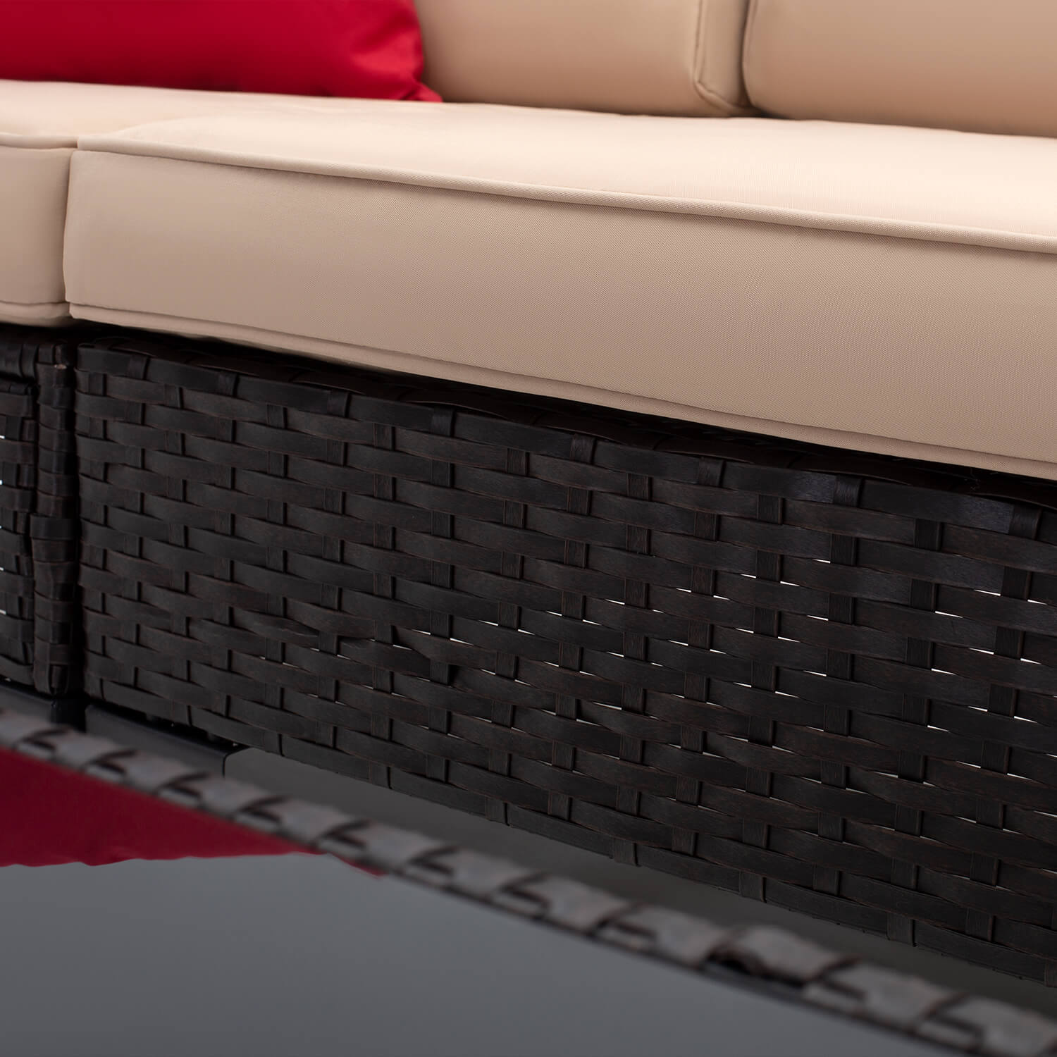 Devoko 6 Pieces Patio Furniture Sectional Sofa with Metal Feet