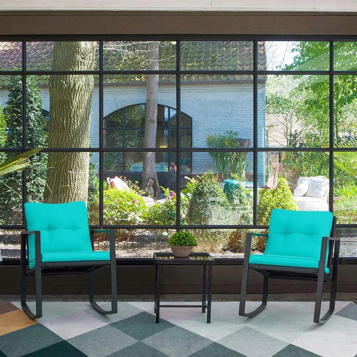 Devoko Outdoor Rocking Chair 3 Pcs Patio Set