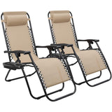 Devoko Zero Gravity Chair 2 Pieces Patio Folding Lounge Chairs