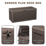 Devoko 100 Gallon Deck Box, Waterproof Outdoor Storage Box