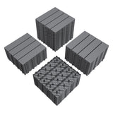 Devoko 44 Pack Interlocking Deck Tiles, 12x12 Inch Waterproof Plastic Patio Floor Tiles, Snap Lock Outdoor Flooring for Balcony Pool Garden, Gray