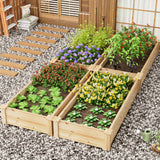 Devoko 92x22x9" Garden Bed Divisible Wooden Planter Box, Outdoor Patio Garden Box Kit to Grow Flower, Fruits, Herbs and Vegetables for Backyard, Patio, Balcony