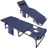 Vineego Foldable with Sauna, Lounge Coffee Chair 12 Inch High 5-Position Adjustable Patio Lounge Chair Beach Pool Coffee Chair