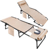 Vineego Foldable with Sauna, Lounge Coffee Chair 12 Inch High 5-Position Adjustable Patio Lounge Chair Beach Pool Coffee Chair