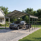 Devoko 12x20 FT Metal Carport, Heavy Duty Car Canopy with Galvanized Steel Roof, Reinforced Base Frame, All-Weather Garage