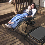 Vineego 2 Pack Patio Zero Gravity Chair Outdoor Lounge Chaise Folding Steel Chair 2 Capacity- Black