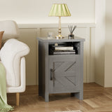 Devoko Farmhouse Nightstand with Storage Shelves, White Nightstand