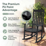 Devoko Outdoor Rocking Chair Set of 2, Solid Acacia Wood Patio Rocking Chairs with High Backrest, Porch Rocker for Patio Garden Balcony