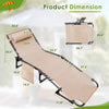 Vineego Foldable with Sauna, Lounge Coffee Chair 12 Inch High 5-Position Adjustable Patio Lounge Chair Beach Pool Coffee Chair