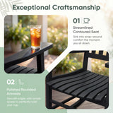 Devoko Outdoor Rocking Chair Set of 2, Solid Acacia Wood Patio Rocking Chairs with High Backrest, Porch Rocker for Patio Garden Balcony