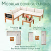 Vineego Patio Acacia Wood Sectional Sofa with Cushions，Outdoor Furniture Set for Porch, Yard and Balcony
