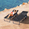 Vineego Foldable with Sauna, Lounge Coffee Chair 12 Inch High 5-Position Adjustable Patio Lounge Chair Beach Pool Coffee Chair