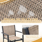 Vineego 3 Pieces Patio Furniture Set Textilene Bistro Set Outdoor Conversation Set Modern Porch Furniture Lawn Chairs with Coffee Table, Black