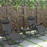 Vineego 2 Pack Patio Zero Gravity Chair Outdoor Lounge Chaise Folding Steel Chair 2 Capacity- Black