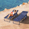 Vineego Foldable with Sauna, Lounge Coffee Chair 12 Inch High 5-Position Adjustable Patio Lounge Chair Beach Pool Coffee Chair
