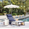 Vineego Foldable with Sauna, Lounge Coffee Chair 12 Inch High 5-Position Adjustable Patio Lounge Chair Beach Pool Coffee Chair