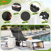 Vineego Foldable with Sauna, Lounge Coffee Chair 12 Inch High 5-Position Adjustable Patio Lounge Chair Beach Pool Coffee Chair