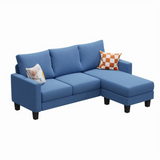Devoko 70.8" L-Shaped Sectional Sofa with Ottoman Ergonomic Support Sofa Couch for Small Spaces Living Room, Apartment