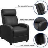 Devoko Massage Recliner Chair Home Theater Seating Pu Leather Modern Living Room Chair Furniture with Padded Cushion Reclining Sofa Chairs (Black)