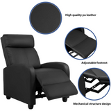 Devoko Massage Recliner Chair Home Theater Seating Pu Leather Modern Living Room Chair Furniture with Padded Cushion Reclining Sofa Chairs (Black)