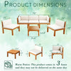 Vineego Patio Acacia Wood Sectional Sofa with Cushions，Outdoor Furniture Set for Porch, Yard and Balcony