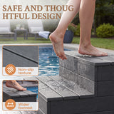 Devoko Heavy Duty Hot Tub Steps , 600 lbs Weight Capacity, Weather-Resistant Pool Stool, Multi-Use for Porch and More