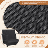 Devoko 3 Pieces Outdoor Plastic Bistro Set Patio Conversation Set with Cushion and Table, Black