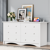 Lumihaven Rustic Modern Chest of 6 Drawers,Extra Wide Double Dresser for Master Bedroom or Nursery Storage