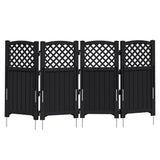 Vineego Fence Privacy Screen,4 Panels Outdoor Screen Enclosure for Patio & Yard, Resin Fence Panels Ideal for Hiding Air Conditioner and Trash Can